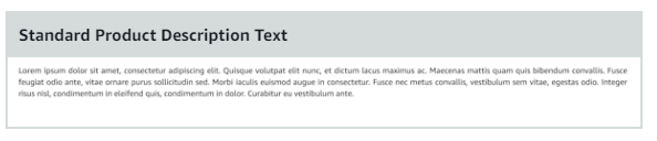 Standard Product Description Text module