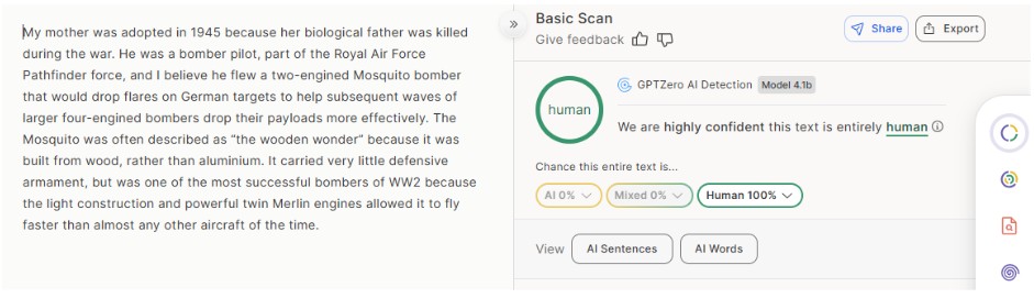 GPTZero AI Detection